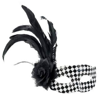 Fun Fashion Μάσκα Ματιών Ασπρόμαυρη Με Φτερό 3 Σχέδια 80730 5204745807305