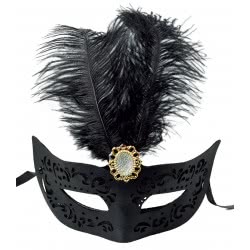 Fun Fashion Μάσκα Με Φτερό Και Αγκράφα - Μαύρη 80902 5204745809026