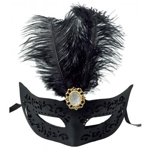 Fun Fashion Μάσκα Με Φτερό Και Αγκράφα - Μαύρη 80902 5204745809026