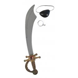 Fun Fashion Pirate Set Sword 45Cm, Eye And Earing 70301 5204745703010