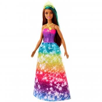 Mattel Barbie Dreamtopia Princess Brunette With Green Hairstreak GJK12 / GJK14 887961813050