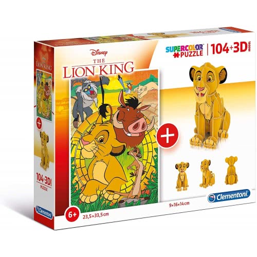 Clementoni Kids Puzzle 3D Lion King 104 Pcs 1211-20158 8005125201587