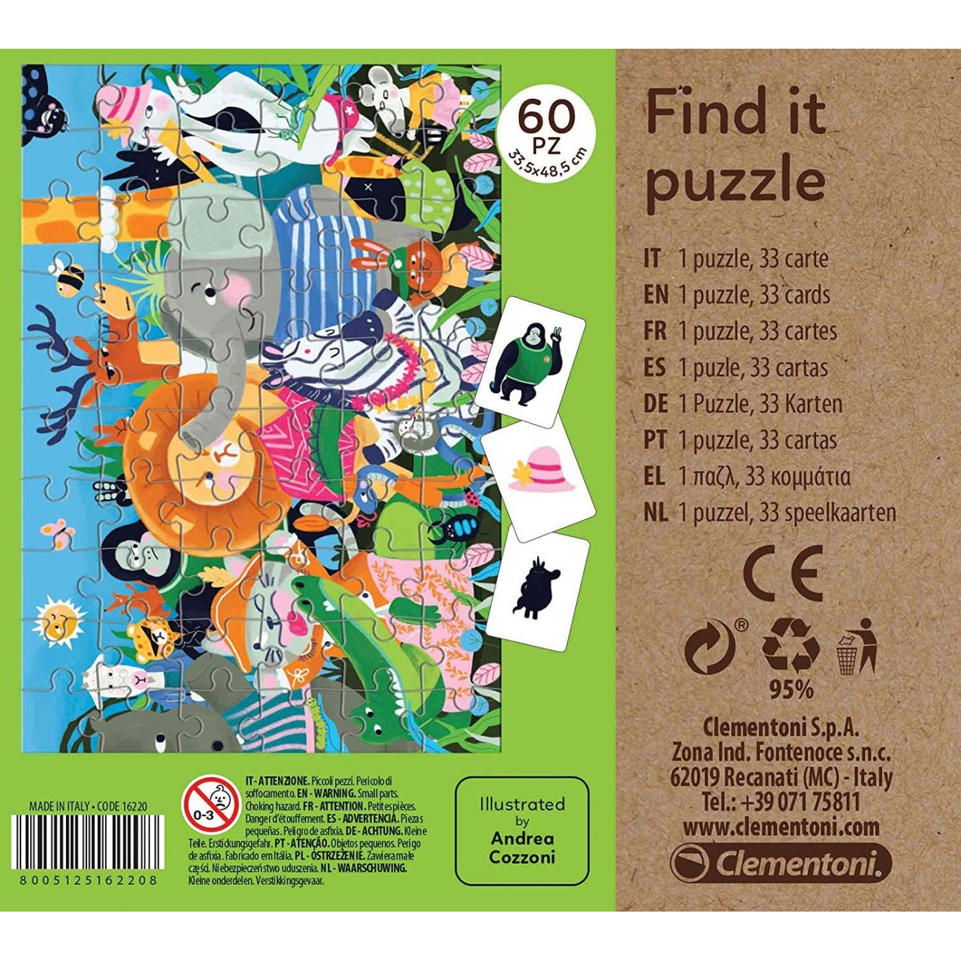 Clementoni Kids Puzzle Eco Play For Future Find It All Together 33 Pcs ...