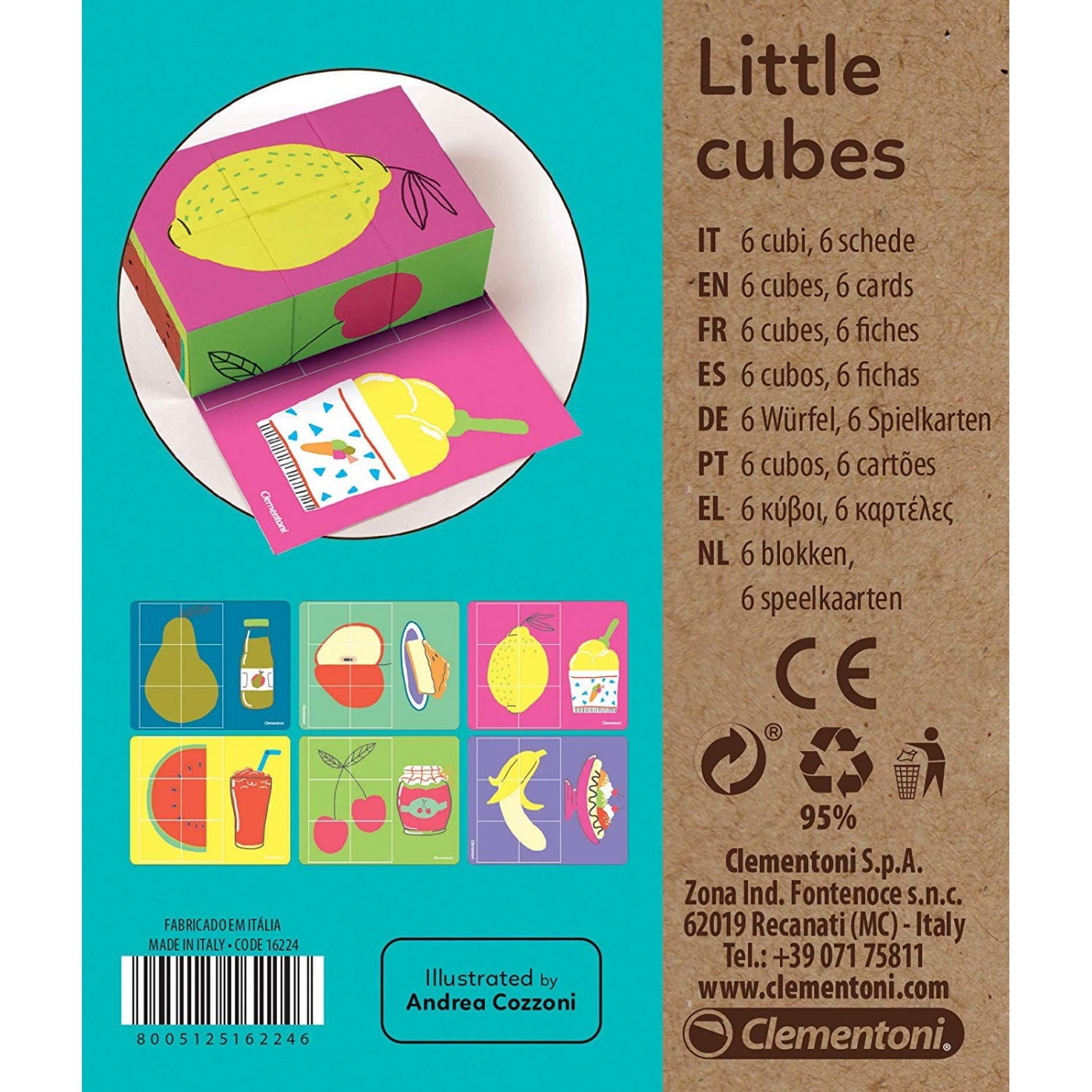 Clementoni Little Cubes Gnam La Frutta, Childrens Cubes 1265-16224 ...
