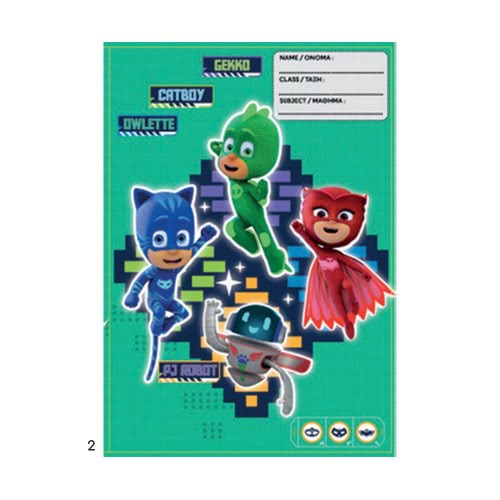Diakakis imports PJ Masks Stiched Notebooks 17X24 40 Sheets - 3 Designs 000484010 5205698238697