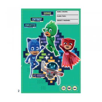 Diakakis imports PJ Masks Stiched Notebooks 17X24 40 Sheets - 3 Designs 000484010 5205698238697