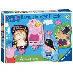 Ravensburger Peppa Pig 4 Shaped Jigsaw Puzzles (4,6,8,10Pc) 06981 4005556069811