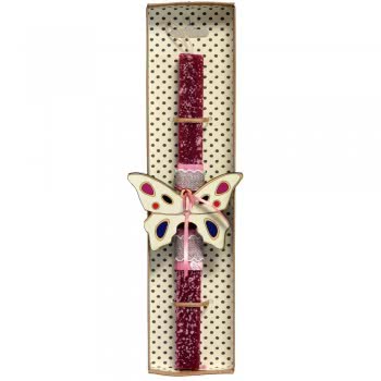 Χειροποίητα Είδη Easter Candle Butterfly MDF - Crimson LA20020B 5212023239939