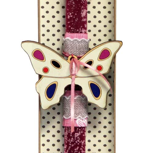 Χειροποίητα Είδη Easter Candle Butterfly MDF - Crimson LA20020B 5212023239939