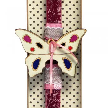 Χειροποίητα Είδη Easter Candle Butterfly MDF - Crimson LA20020B 5212023239939
