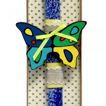 Χειροποίητα Είδη Easter Candle Butterfly MDF - Blue Electric LA20020C 5212023239946