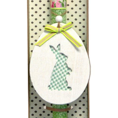 Χειροποίητα Είδη Easter Candle Egg With Rabbit - Green LA20052E 5212023241178