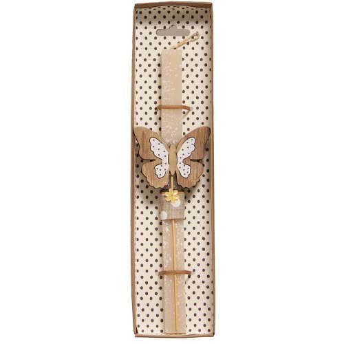 Χειροποίητα Είδη Easter Candle Buttefly - Beige LA20105C 5212023297250