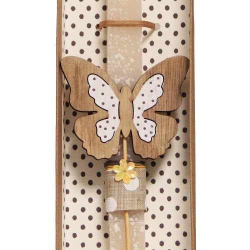 Χειροποίητα Είδη Easter Candle Buttefly - Beige LA20105C 5212023297250