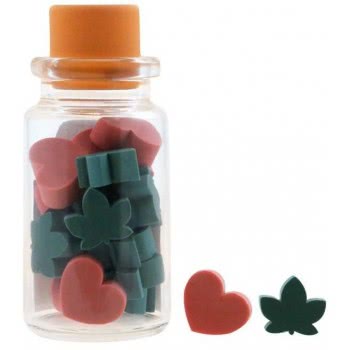 Santoro London Gorjuss Mini Erasers In Glass Bottle Autumn Leaves 590GJD01 5018997632239