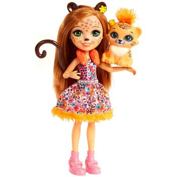 Mattel Λαμπάδα Enchantimals Τσέρις Τσιτάχ Κούκλα Και Ζωάκι Φιλαράκι FNH22 / FJJ20 
