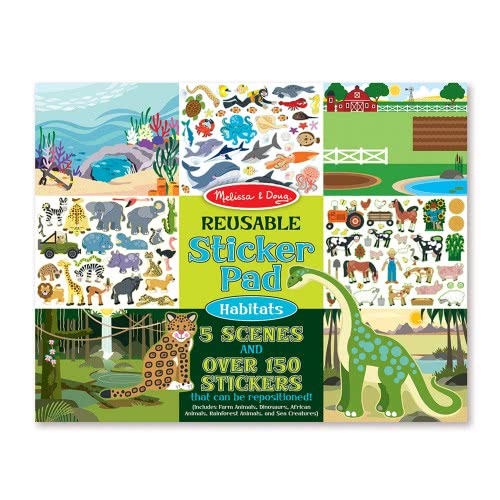 Melissa and Doug Reusable Sticker Pad - Habitats 14196 000772141963