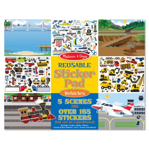 Melissa and Doug Reusable Sticker Pad - Vehicles 14199 000772141994