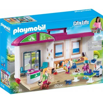 Playmobil Λαμπάδα City Life Κτηνιατρική Κλινική - Βαλιτσάκι 10804 4008789108043