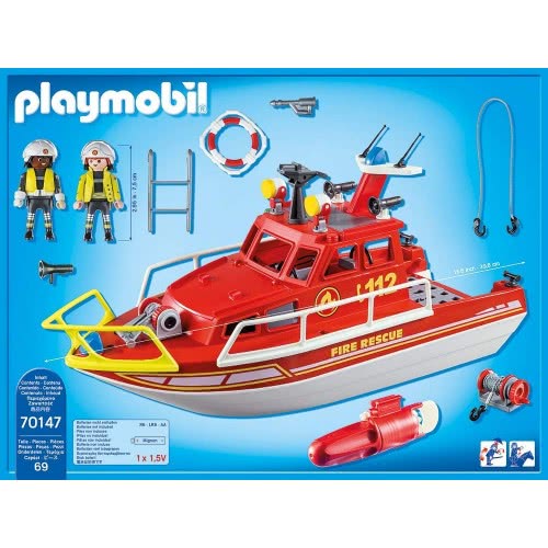 Playmobil Easter Candle City Action Floating Fire Rescue Boat With Underwater Motor 10805 4008789108050