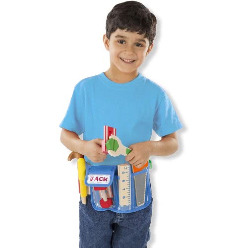 Melissa and Doug Deluxe Tool Belt Set (5 Wooden Toy Tools, 8 Building Pieces) 15174 000772151740