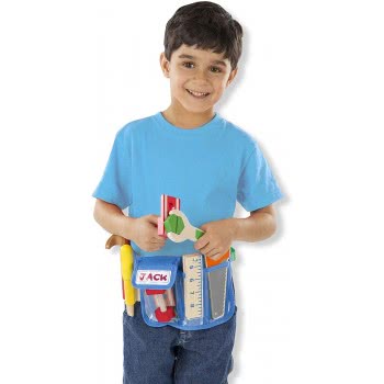 Melissa and Doug Deluxe Tool Belt Set (5 Wooden Toy Tools, 8 Building Pieces) 15174 000772151740