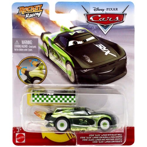 Mattel Disney Pixar Cars Rocket Racing Steve Slick Lapage With Blast Wall Diecast GKB87 / GKB92 887961822878