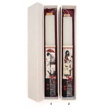 Λαμπάδες Decor Easter Candle Πλακέ Ασπρόμαυρη Κοπέλες - 2 Σχέδια 20060 5207213200608