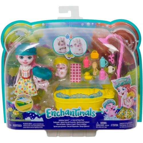 Mattel Enchantimals Bathtime Splash Πέτα Γουρουνάκι, Στρέουσελ Και Νισα GJX35 / GJX36 887961819816