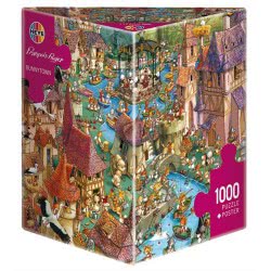 HEYE Παζλ 1000 Francois Ruyer : Bunnytown Σε Τριγωνικό Κουτί 29496 4001689294960
