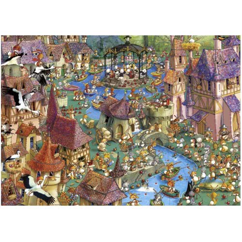 HEYE Puzzle 1000 Francois Ruyer : Bunnytown In A Triangle Box 29496 4001689294960