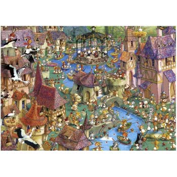 HEYE Puzzle 1000 Francois Ruyer : Bunnytown In A Triangle Box 29496 4001689294960