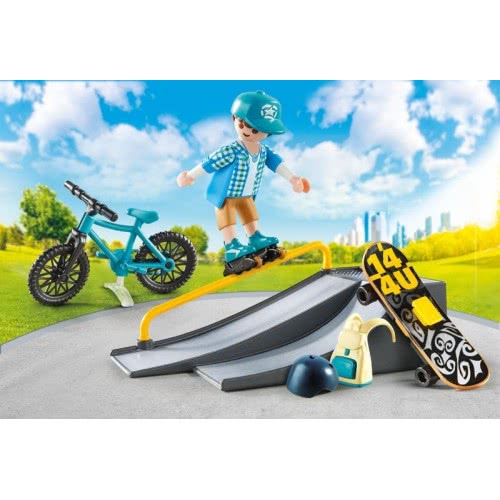 Playmobil Βαλιτσάκι Skateboarder Με Πίστα Και Ποδήλατο 9107 4008789091079