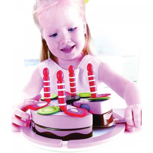 Hape Playfully Delicious Διώροφη Ξύλινη Τούρτα Γενεθλίων E3140A 6943478012875