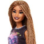 Mattel Barbie Fashionistas Doll With Long Braided Hair Girl Power T-Shirt Red Pleather Skirt FBR37 / FXL56 887961694628