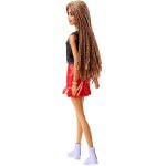 Mattel Barbie Fashionistas Girl Power T-Shirt Κόκκινη Δερμάτινη Φούστα Και Αξεσουάρ FBR37 / FXL56 887961694628