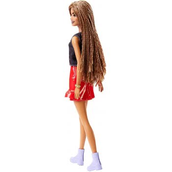 Mattel Barbie Fashionistas Girl Power T-Shirt Κόκκινη Δερμάτινη Φούστα Και Αξεσουάρ FBR37 / FXL56 887961694628