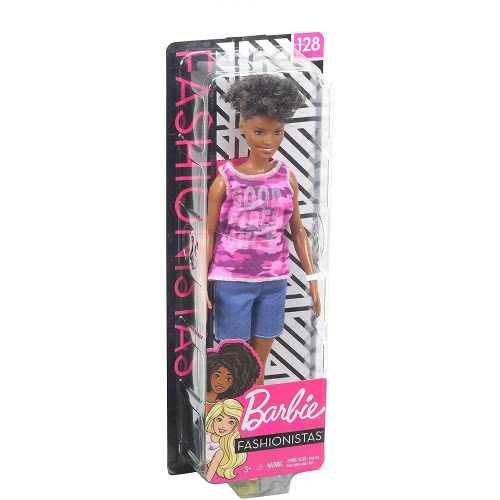 Mattel Barbie Fashionistas Doll With Short Curly Brunette Hair Shorts And Accessories FBR37 / GHP98 887961799569