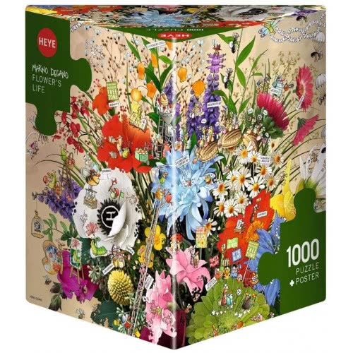 HEYE Παζλ 1000 Degano: Flower Life Λουλούδια Σε Τριγωνικό Κουτί 29787 4001689297879