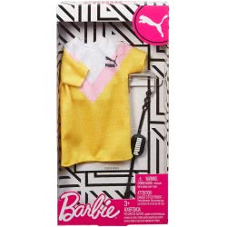 Mattel Barbie Clothes: Puma Branded Yellow Outfit For Barbie Doll With 2 Accessories FYW81 / GHX81 887961805611