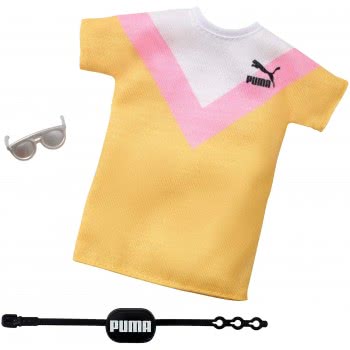 Mattel Barbie Clothes: Puma Branded Yellow Outfit For Barbie Doll With 2 Accessories FYW81 / GHX81 887961805611