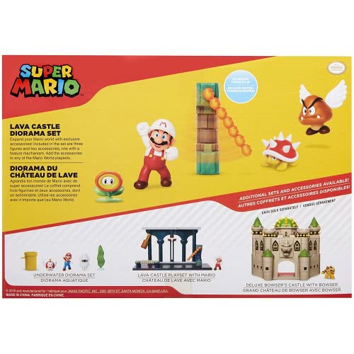 JAKKS PACIFIC Super Mario Nitendo Lava Castle Figure Diorama Play Set 400154 192995400153