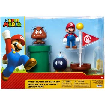 JAKKS PACIFIC Super Mario Nintendo De Figuras Mundo Acorn Plains Figure Multipack Diorama Set 85987-4L 039897859873