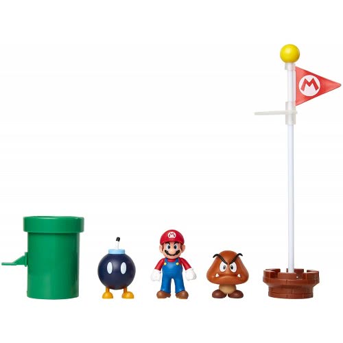 JAKKS PACIFIC Super Mario Nintendo De Figuras Mundo Acorn Plains Figure Multipack Diorama Set 85987-4L 039897859873
