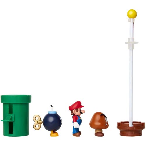 JAKKS PACIFIC Super Mario Nintendo De Figuras Mundo Acorn Plains Figure Multipack Diorama Set 85987-4L 039897859873