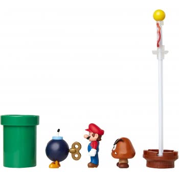 JAKKS PACIFIC Super Mario Nintendo De Figuras Mundo Acorn Plains Figure Multipack Diorama Set 85987-4L 039897859873