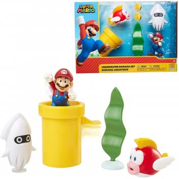 JAKKS PACIFIC Nintendo Super Mario Underwater Figure Diorama Play Set 400164 192995400160