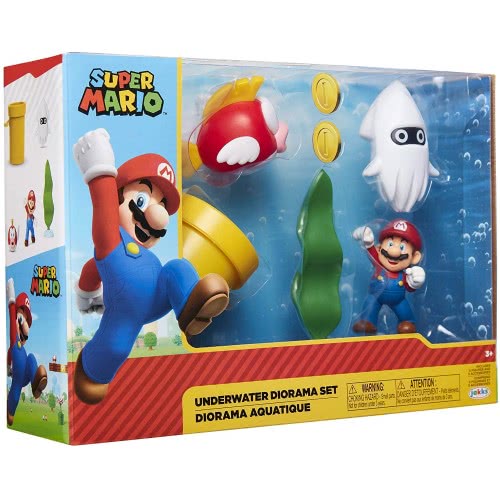 JAKKS PACIFIC Nintendo Super Mario Underwater Figure Diorama Play Set 400164 192995400160