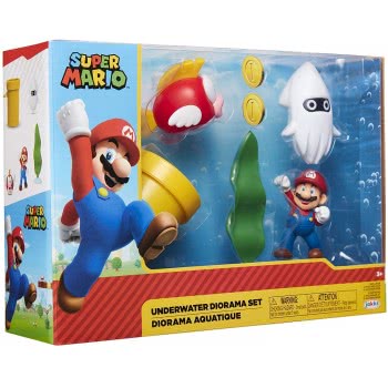 JAKKS PACIFIC Nintendo Super Mario Underwater Figure Diorama Play Set 400164 192995400160