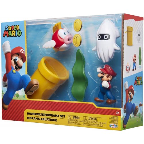 JAKKS PACIFIC Nintendo Super Mario Underwater Figure Diorama Play Set 400164 192995400160
